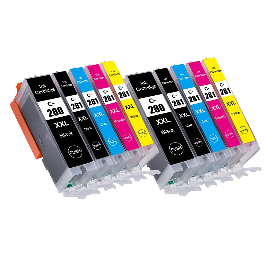 10PK PGI280 CLI281 XXL Ink Cartridges replacement for Canon TR8520 TR8620 TS702