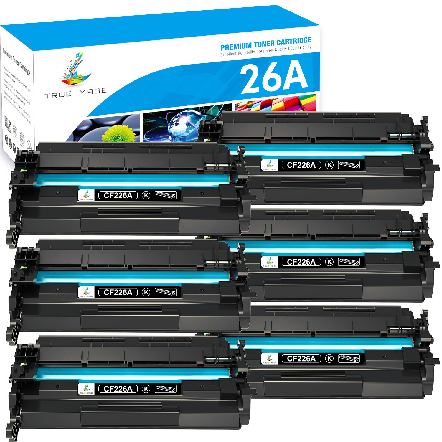 6PK Fits For HP Laserjet Pro M402n MFP M426fdw CF226A 26A Black Toner Cartridge