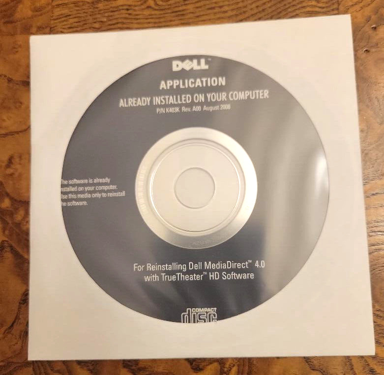 Dell Application Already Installed On Your Computer P/N K403K Rev. A00 Aug 2008