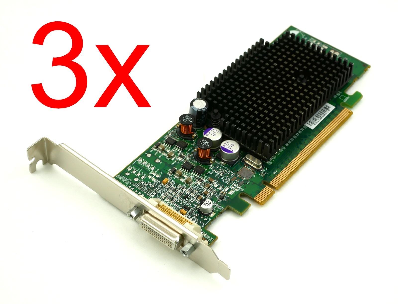 LOT of 3 DELL ATI Radeon X600 PCIe x16 Video Card 128MB 102A6290700 F9595