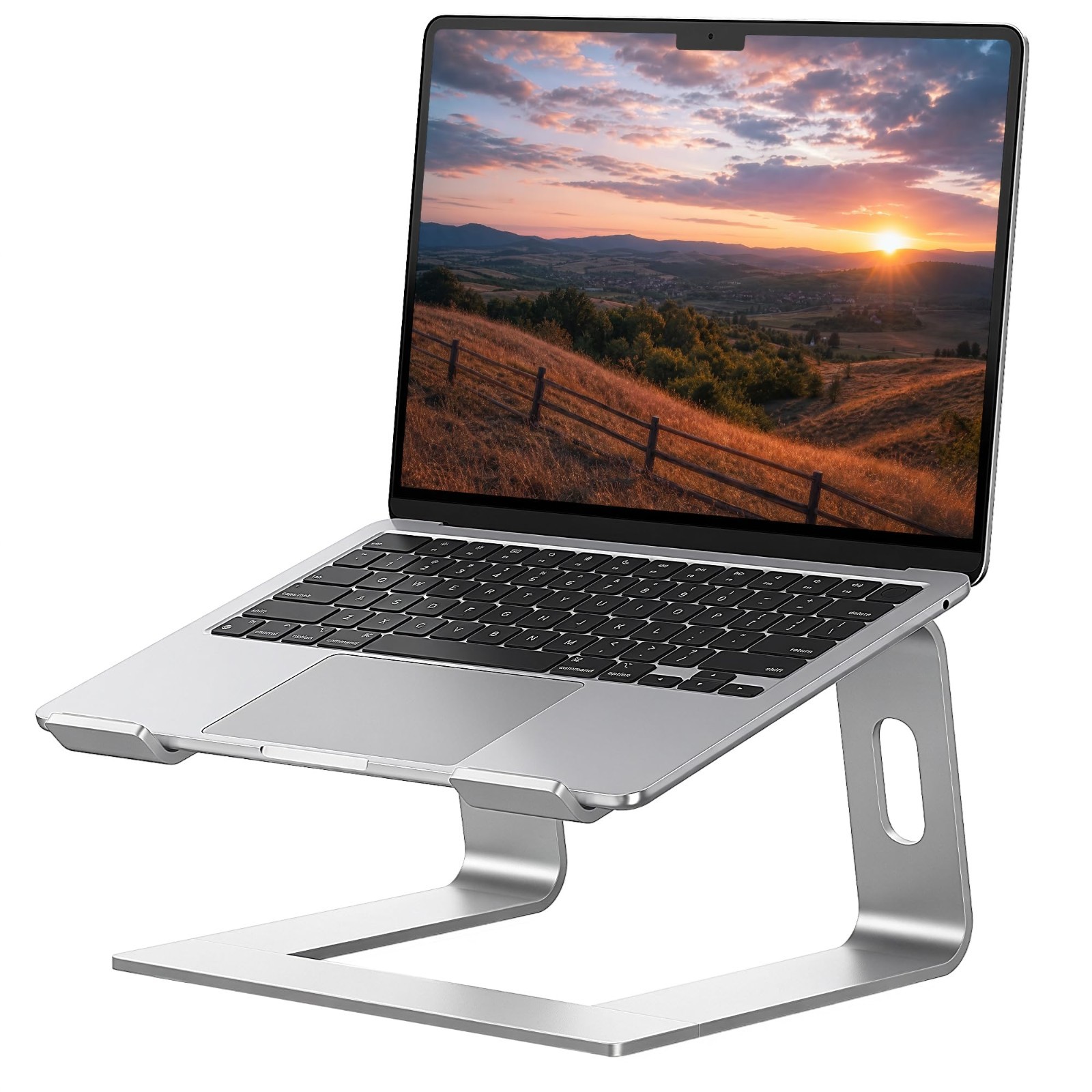 SOUNDANCE Laptop Stand Aluminum Ergonomic Desk Riser Holder Silver 10-15.6"