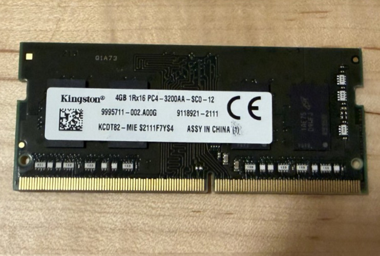 Kingston 4GB DDR4 260-Pin SO-DIMM PC4-3200AA KCDT82-MIE 9995711-002