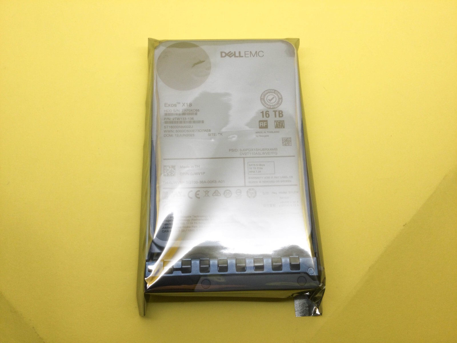 JWV1P Dell EMC 16TB 7.2K SATA 6Gbps 3.5in 512e HDD 0JWV1P ST16000NM002J New