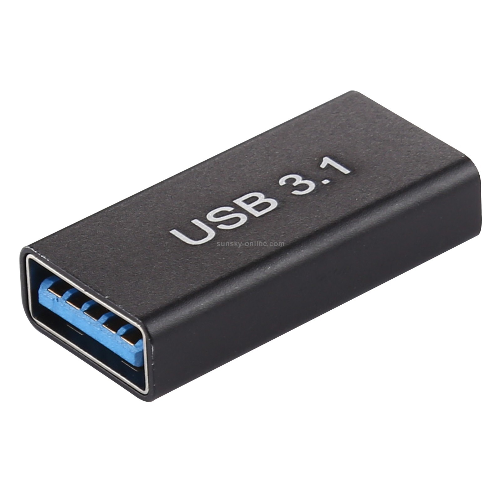 Adaptador de aleación de aluminio Type-C / USB-C hembra a USB 3.0 hembra (negro)