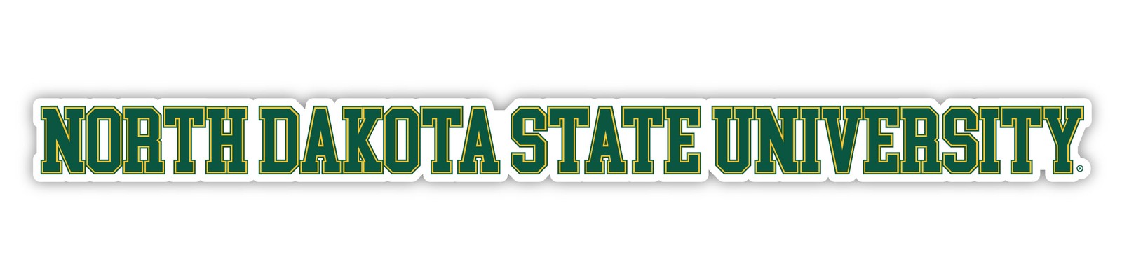 North Dakota State Bison College Text Vinyl Decal – White, Clear and Holo