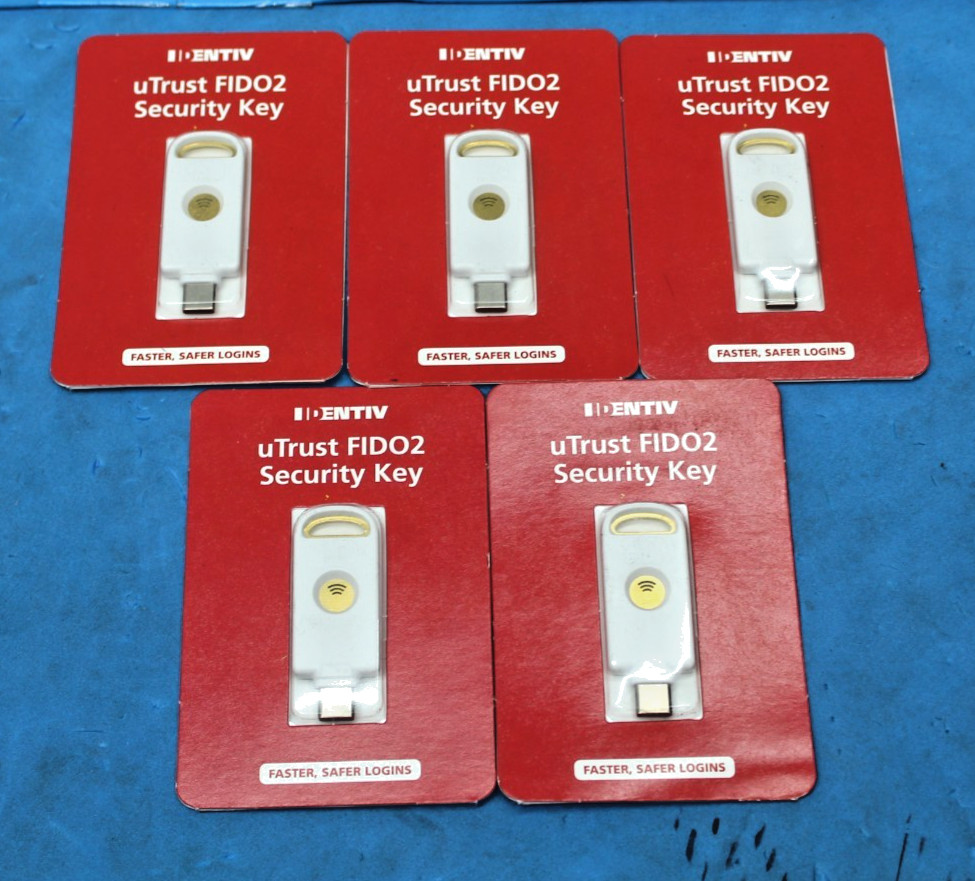5x IDENTIV UTRUST FIDO2 NFC SECURITY KEY USB-C 905602 FIDO/FIDO2/U2F/WebAuth T9