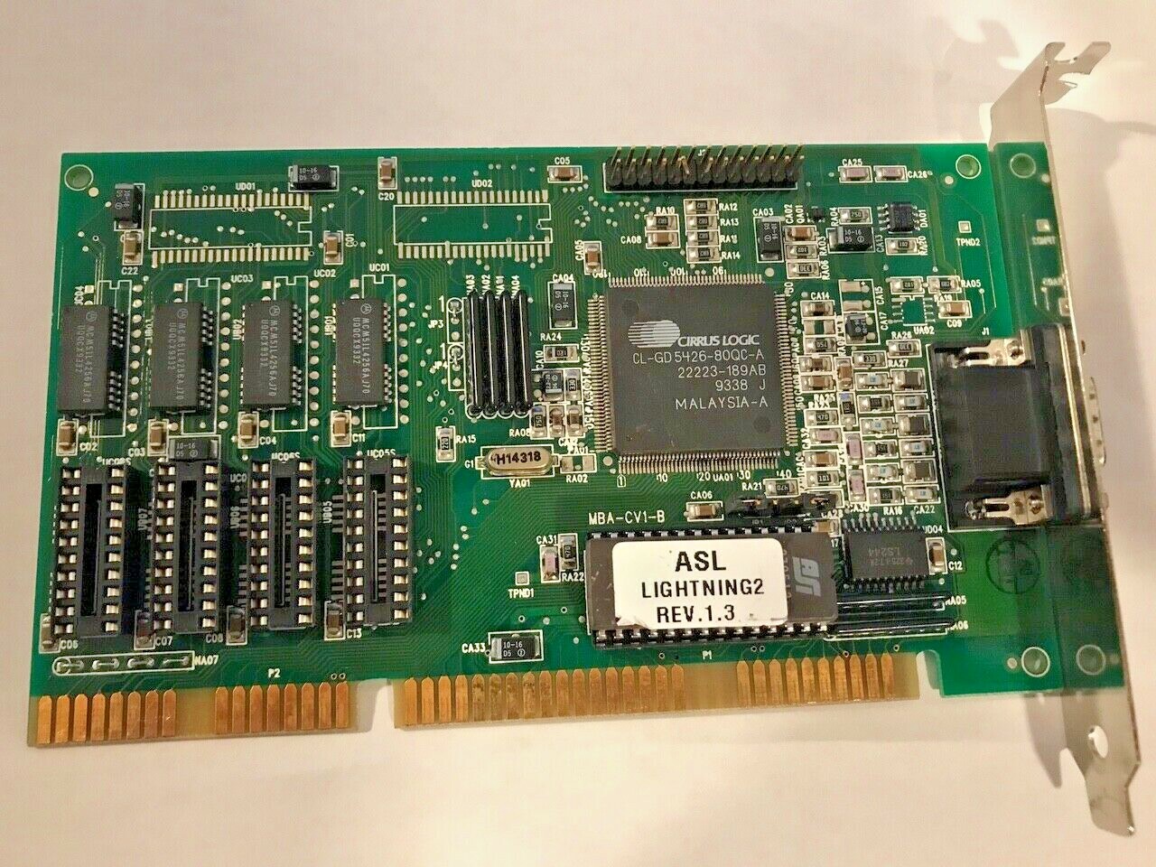 VINTAGE ASL LIGHTNING2 512K 1 MB CIRRUS LOGIC CL-GD5426-80QC-A ISA VGA MXB49
