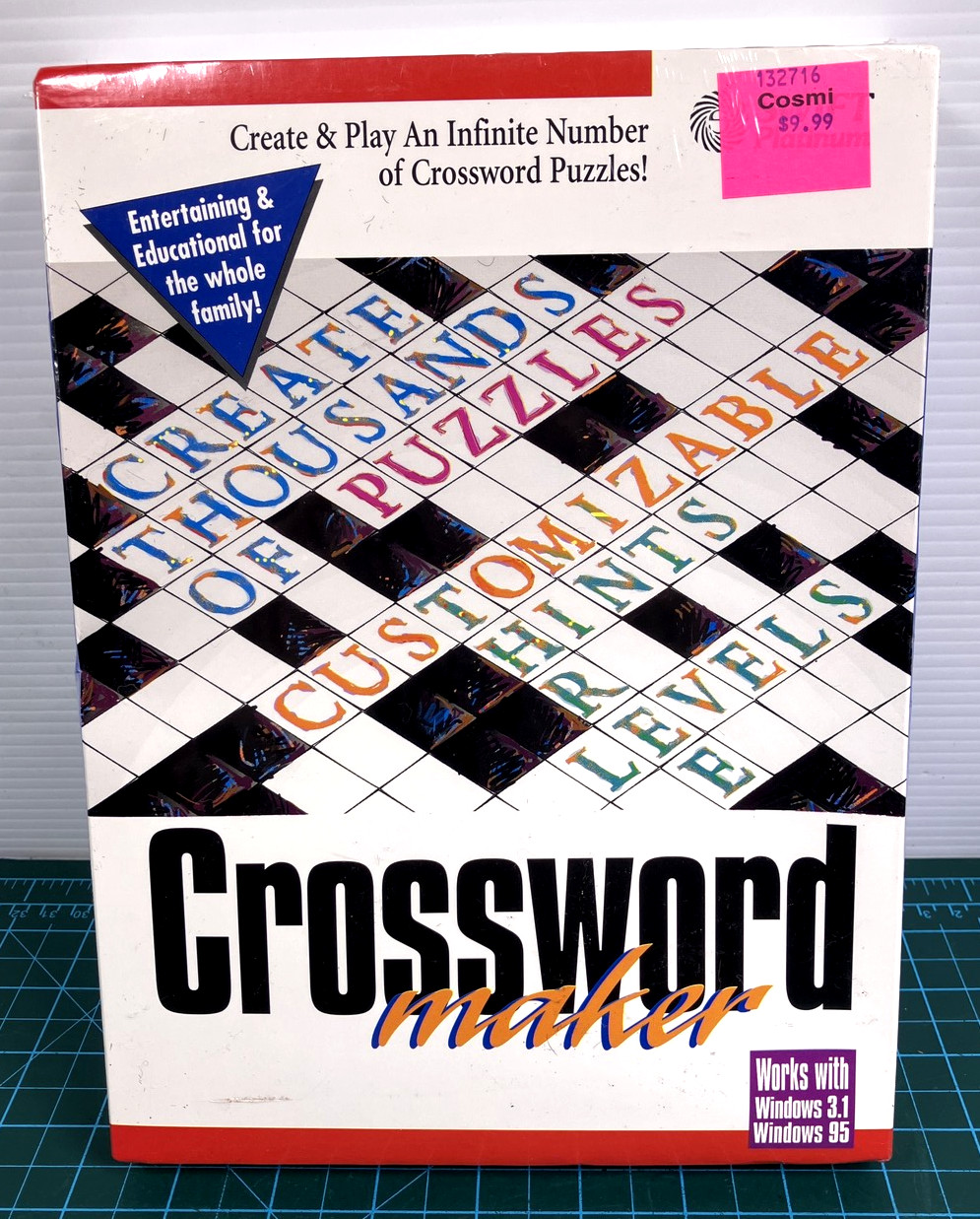 Vintage Cosmi Crossword Maker PC Software Windows 95 3.1 Puzzle Game New Sealed