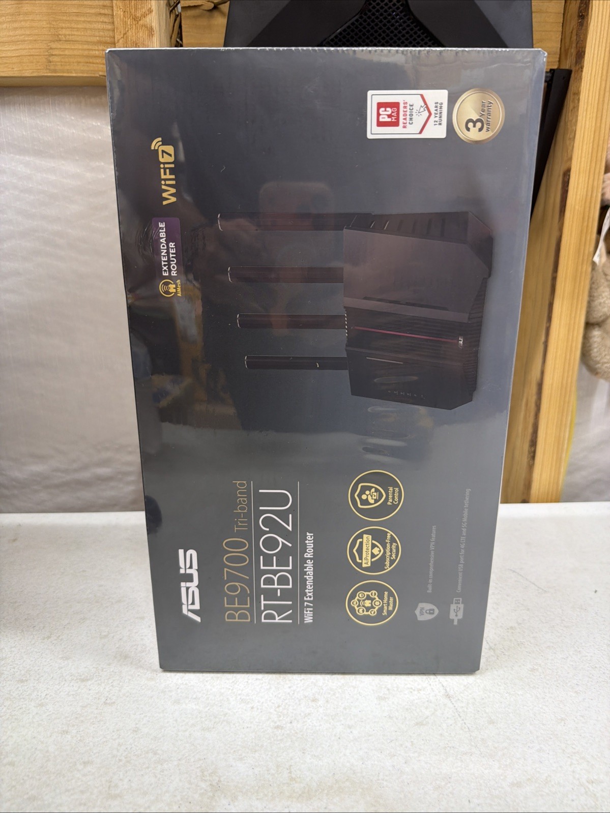 ASUS RT-BE9700 Tri-Band WiFi 7 (802.11be) Router, with 320 MHz bandwidth