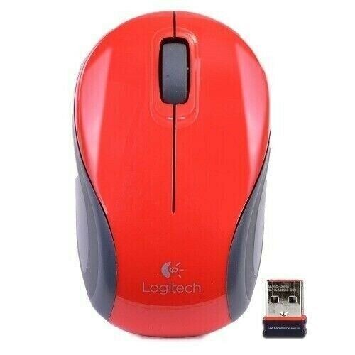 Logitech - M187 Mini Wireless Optical Ultra Portable Mouse - RED - 910-002727