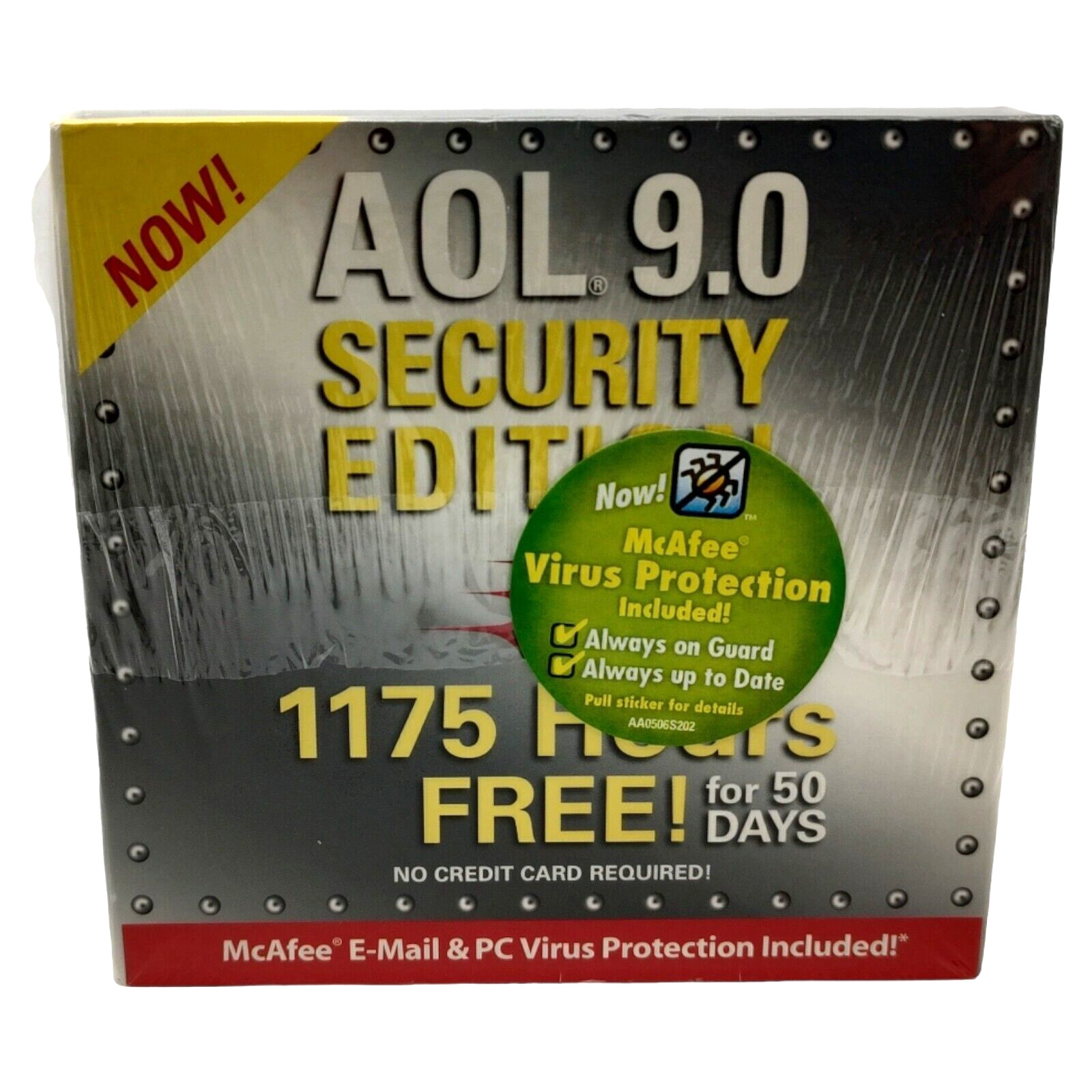 Vintage Sealed Software AOL 9.0 Security Edition McAfee Virus Protection CD-ROM