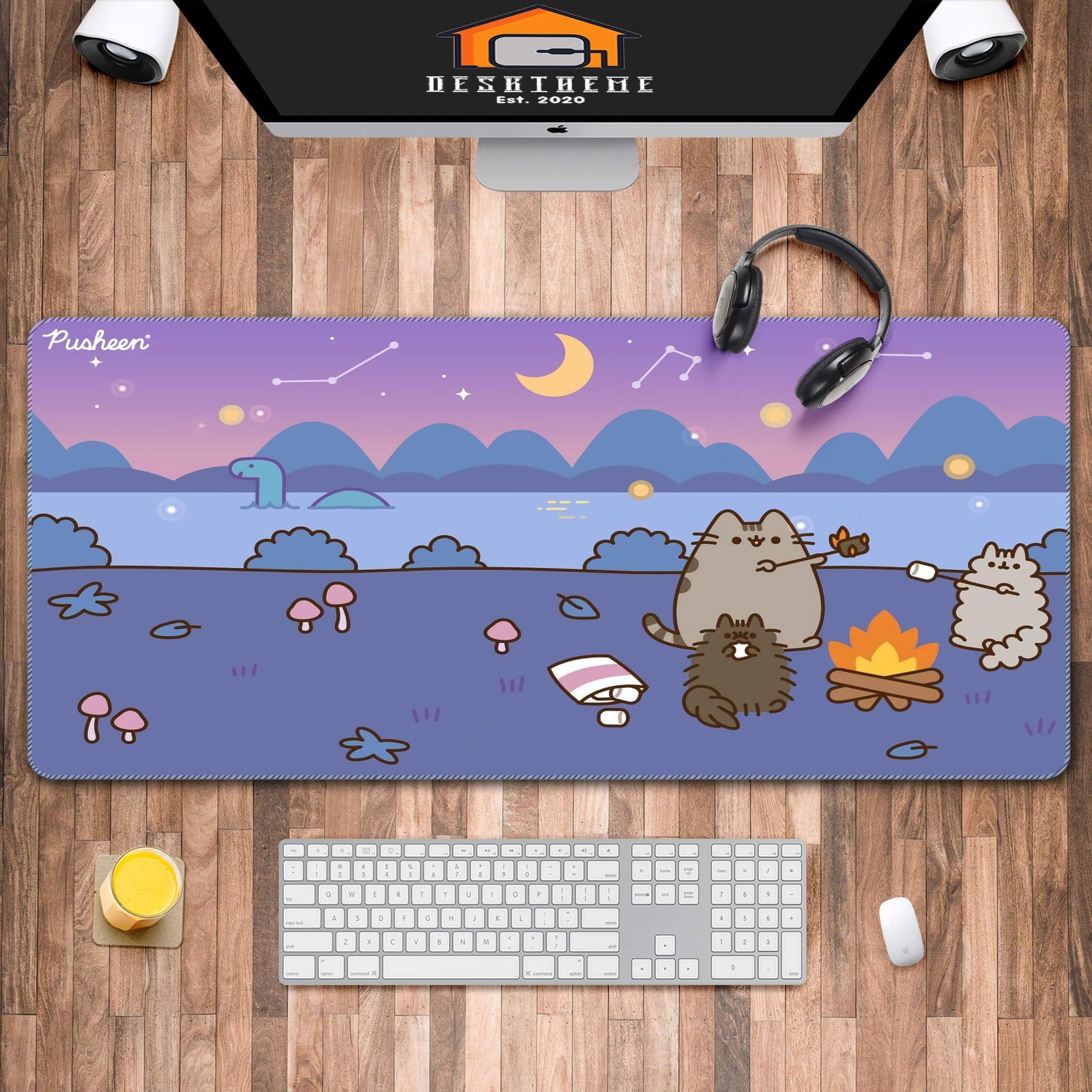 Cute Kitty Desk Mat, Kawaii Cat Pad XXL, Pusheen Cat Desktop Accessory, Girl ...