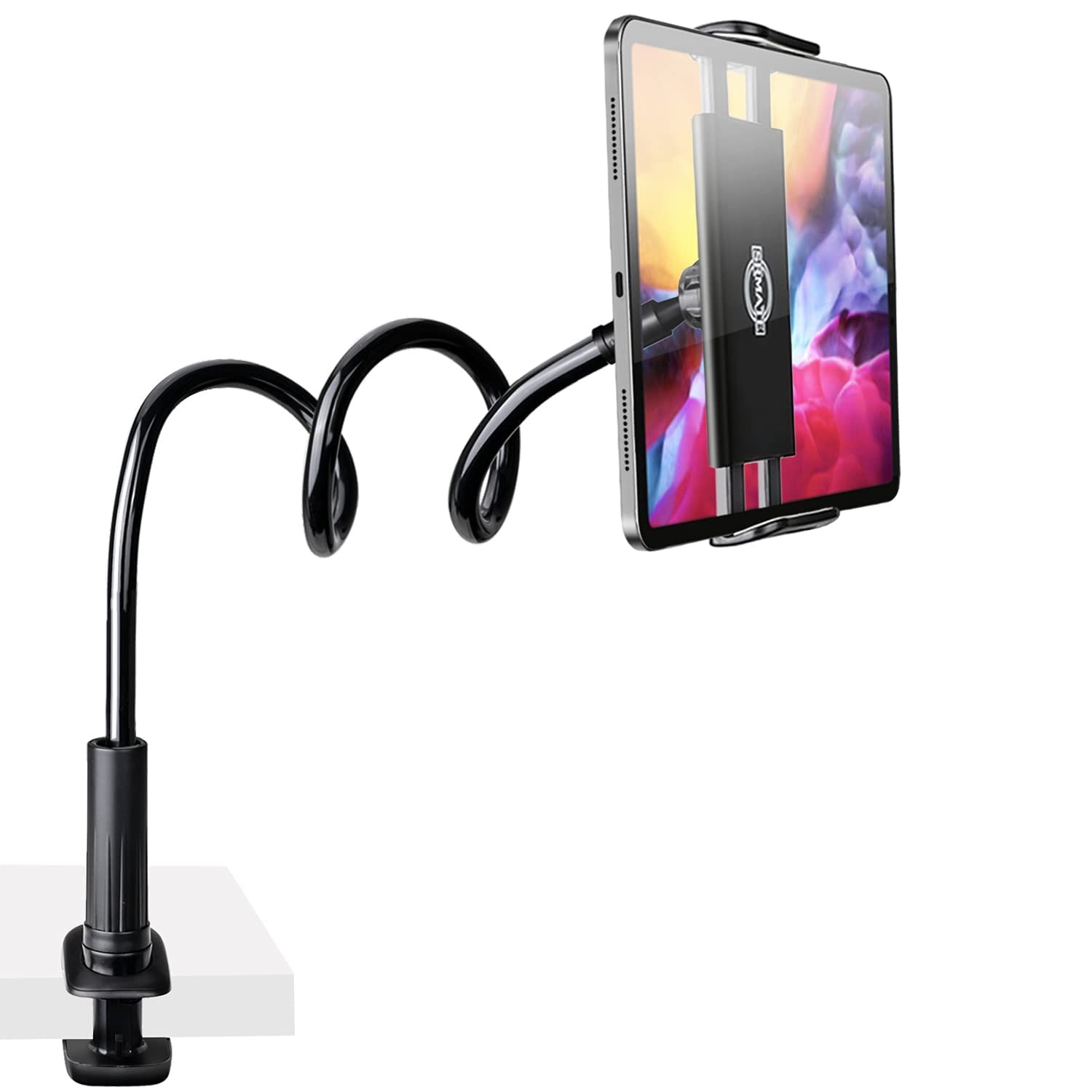 SRMATE Gooseneck Tablet Holder Stand, Kindle Holder for Bed 33in Flexible Long