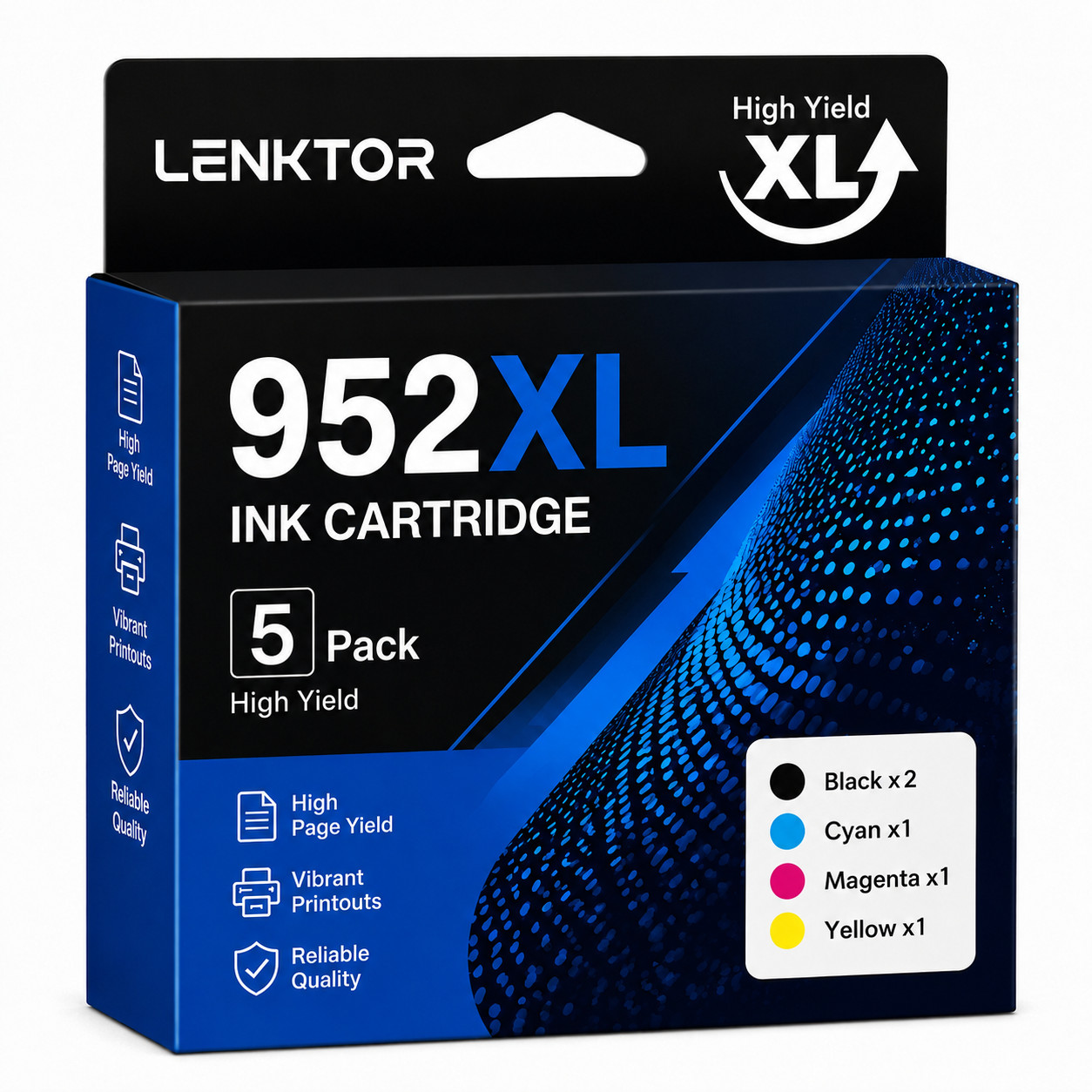 952XL 5PK 2BK/C/M/Y Ink Cartridge OfficeJet Pro 7720 7740 8216 8715 8725 8740