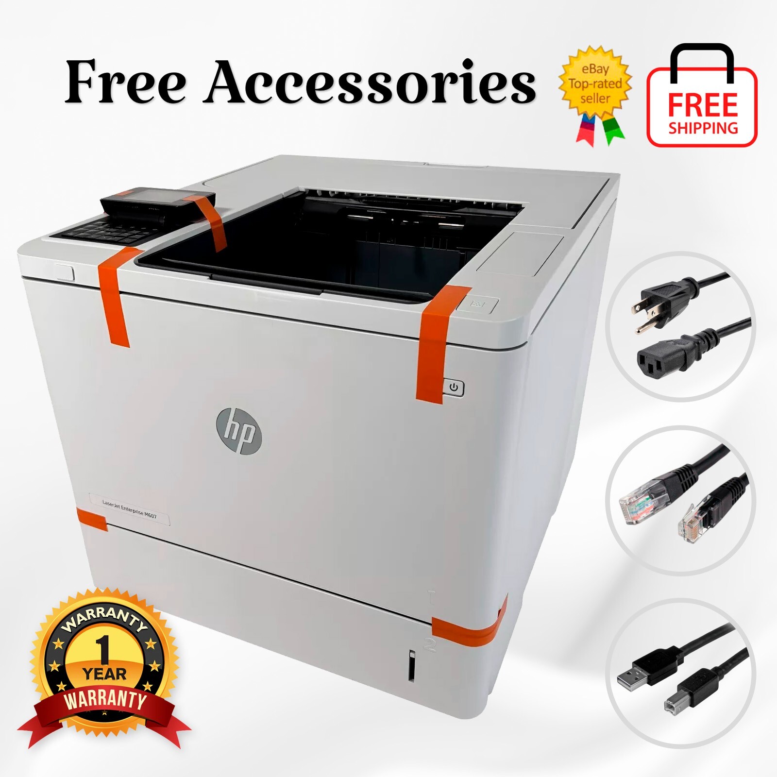 🌐 HP LaserJet Enterprise M607n Network Ethernet Laser Printer⚡Extended Warranty