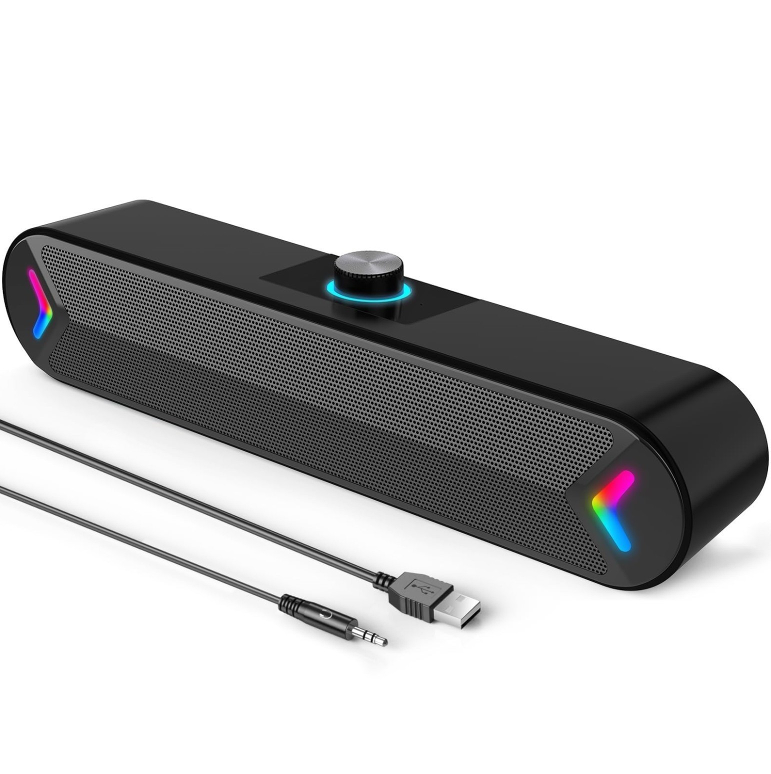 LENRUE Computer Speakers,PC Speakers for Desktop,Wired USB-Powered Sound-bar