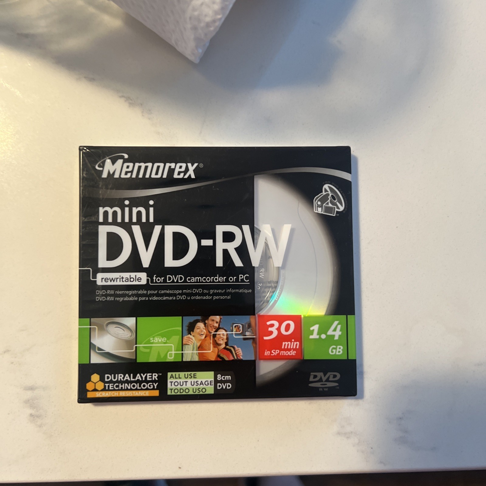 Memorex mini DVD-RW 1.4GB 30 min Rewritable Camcorder Disc New Sealed
