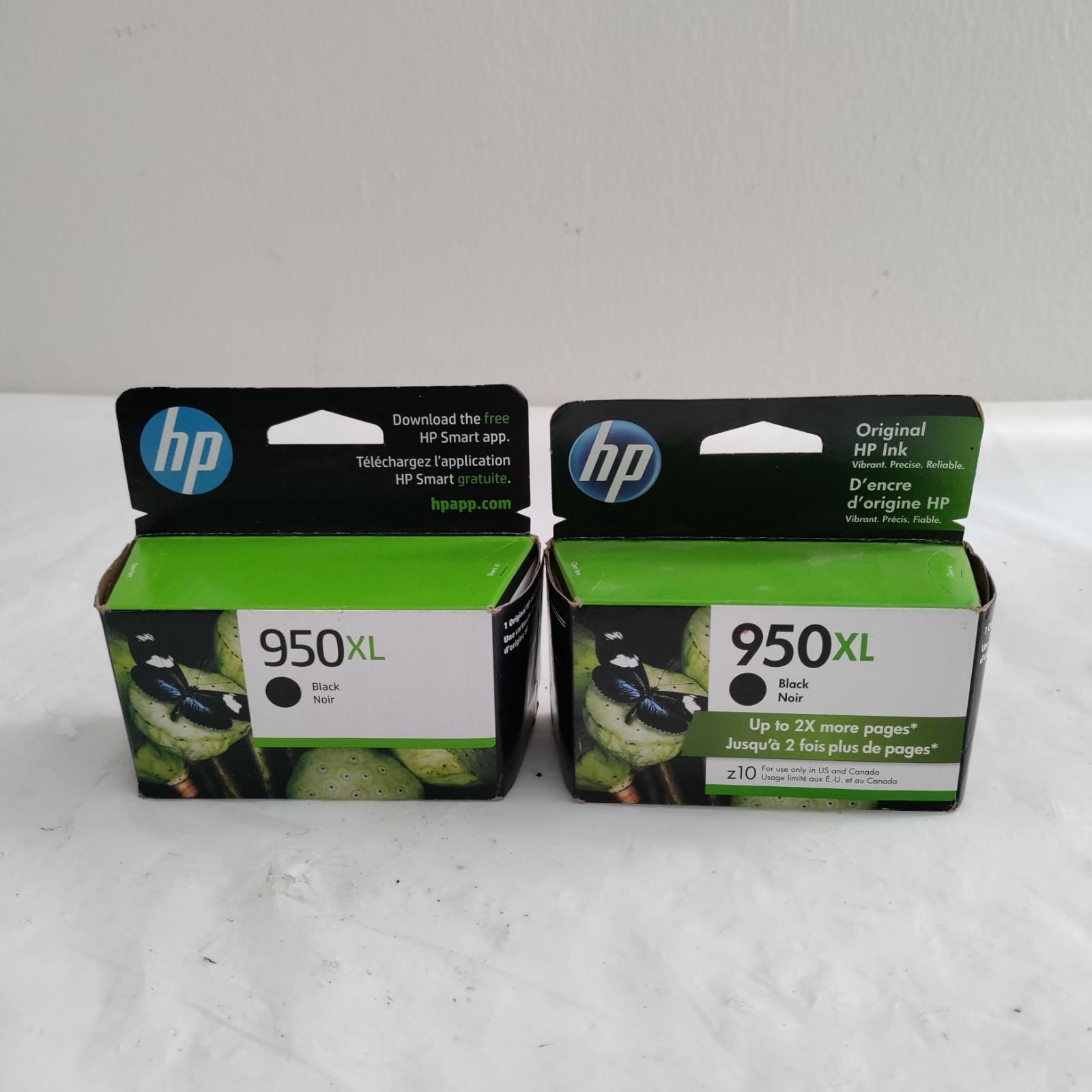 Two(2) New GENUINE HP 950XL Black HIGH YIELD Ink Cartridge Exp:2025  2022