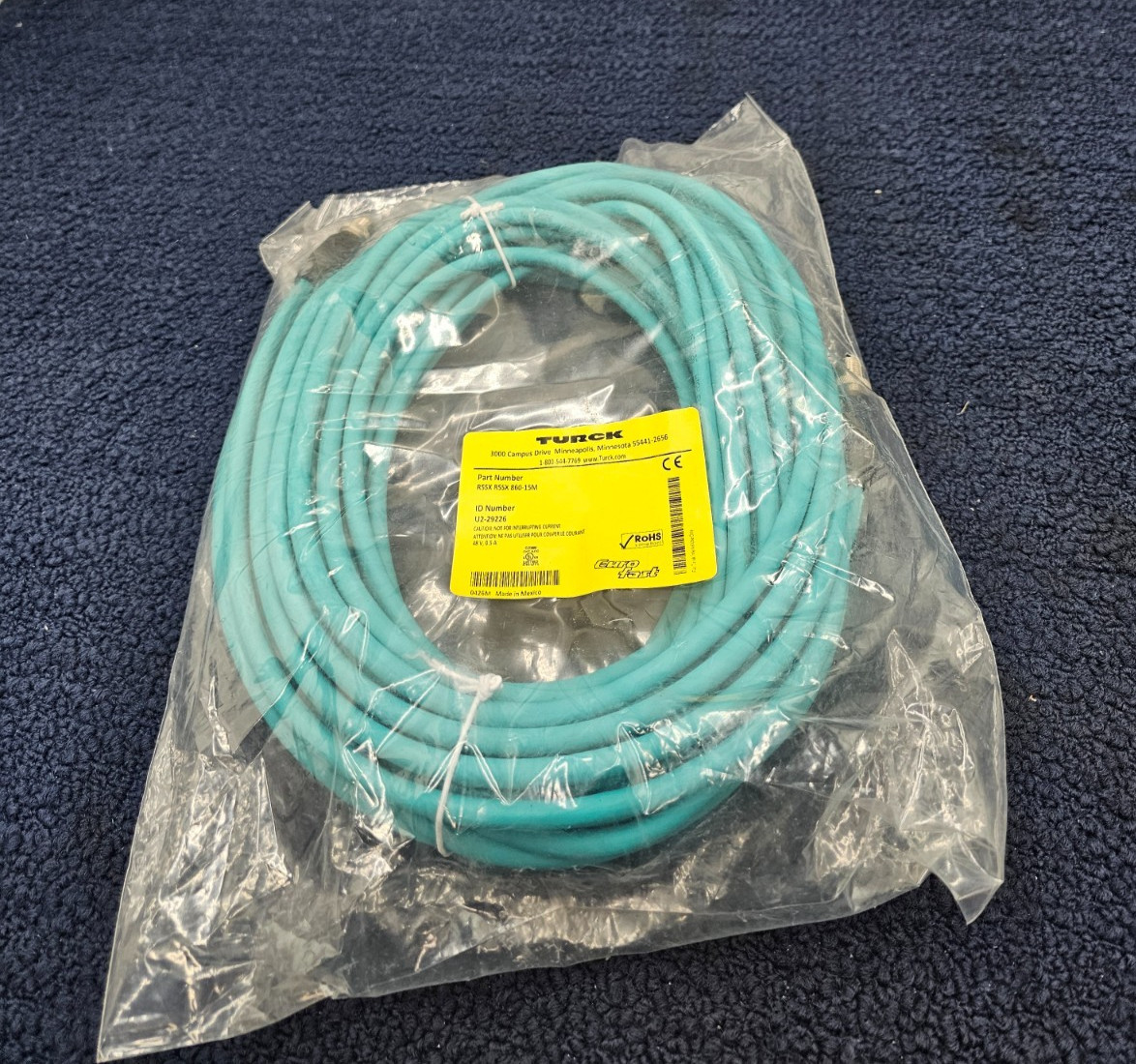 TURCK RSSX RSSX 860-15M, U2-29226 Industrial Ethernet Cable 15m Long