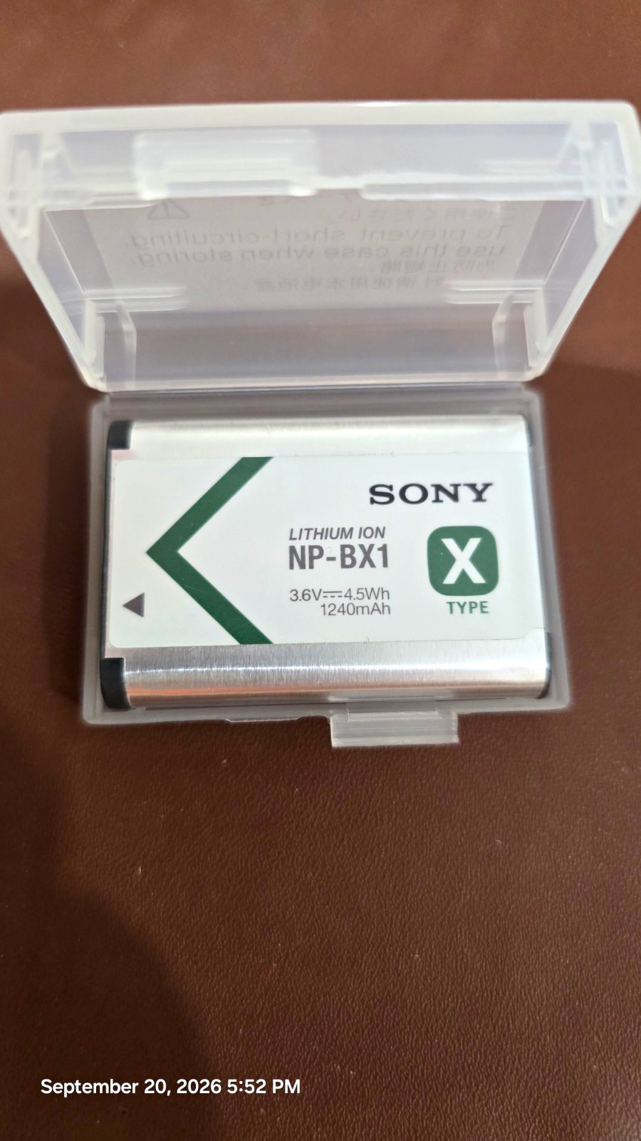 Sony NP-BX1 Lithium-Ion Rechargeable Battery Pack 3.6V 1260mAh w/ Case