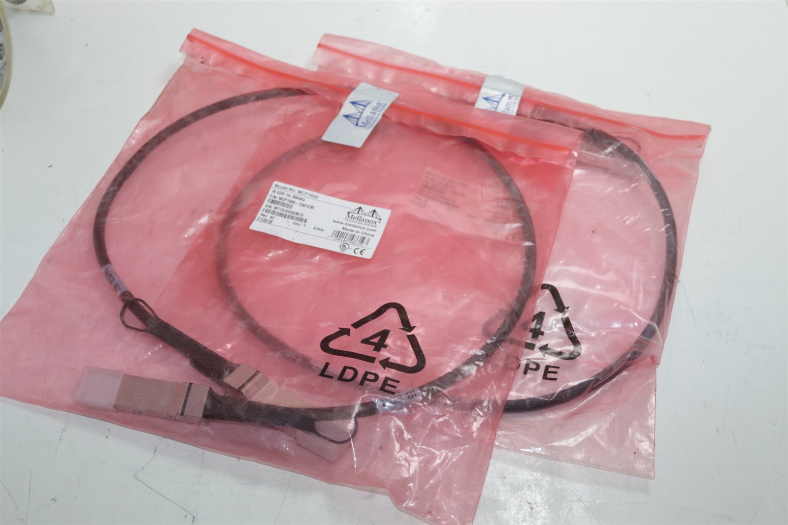 2X Mellanox Nvidia MCP1600 IB EDR 1M 30AWG Cable MCP1600-E001E30 