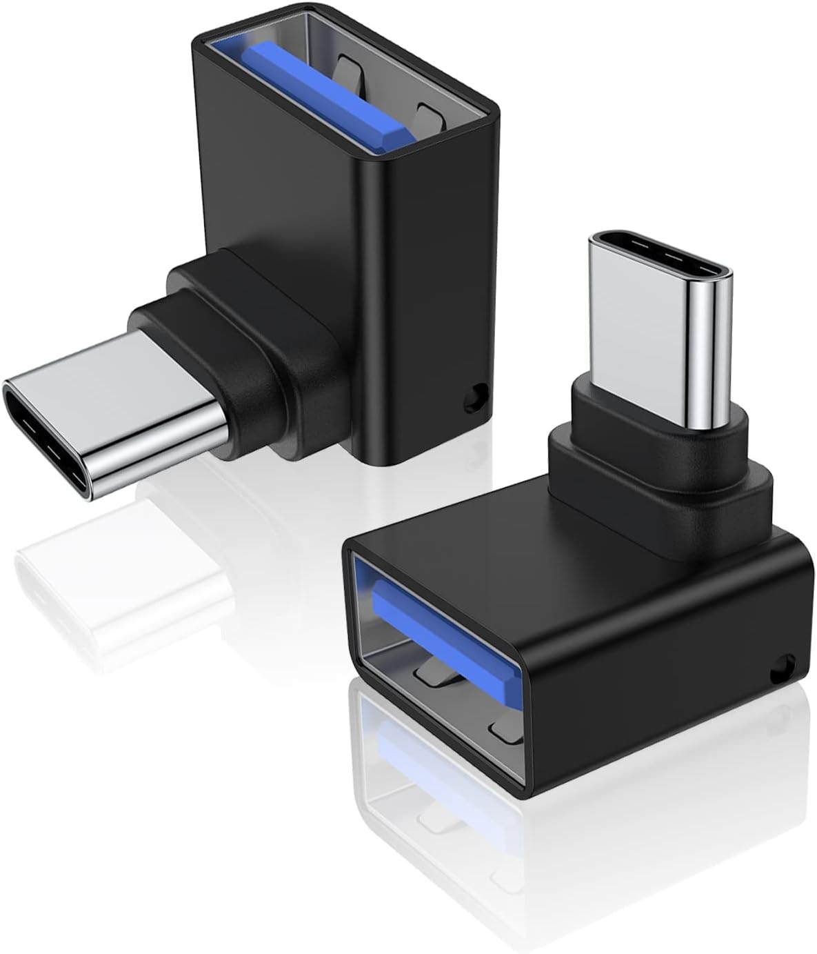 2 Pack 90 Degree USB C to USB 3.0 Adapter Connector for MacBook Laptop