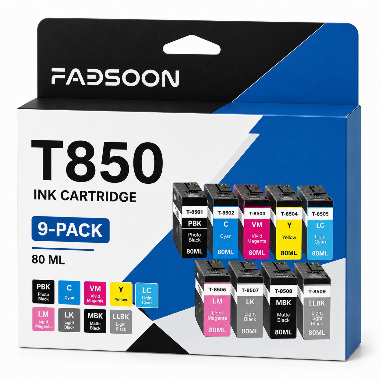 T850 9PK 9 Color With Chip Ink Cartridge Fits SureColor P800 Designer Edition