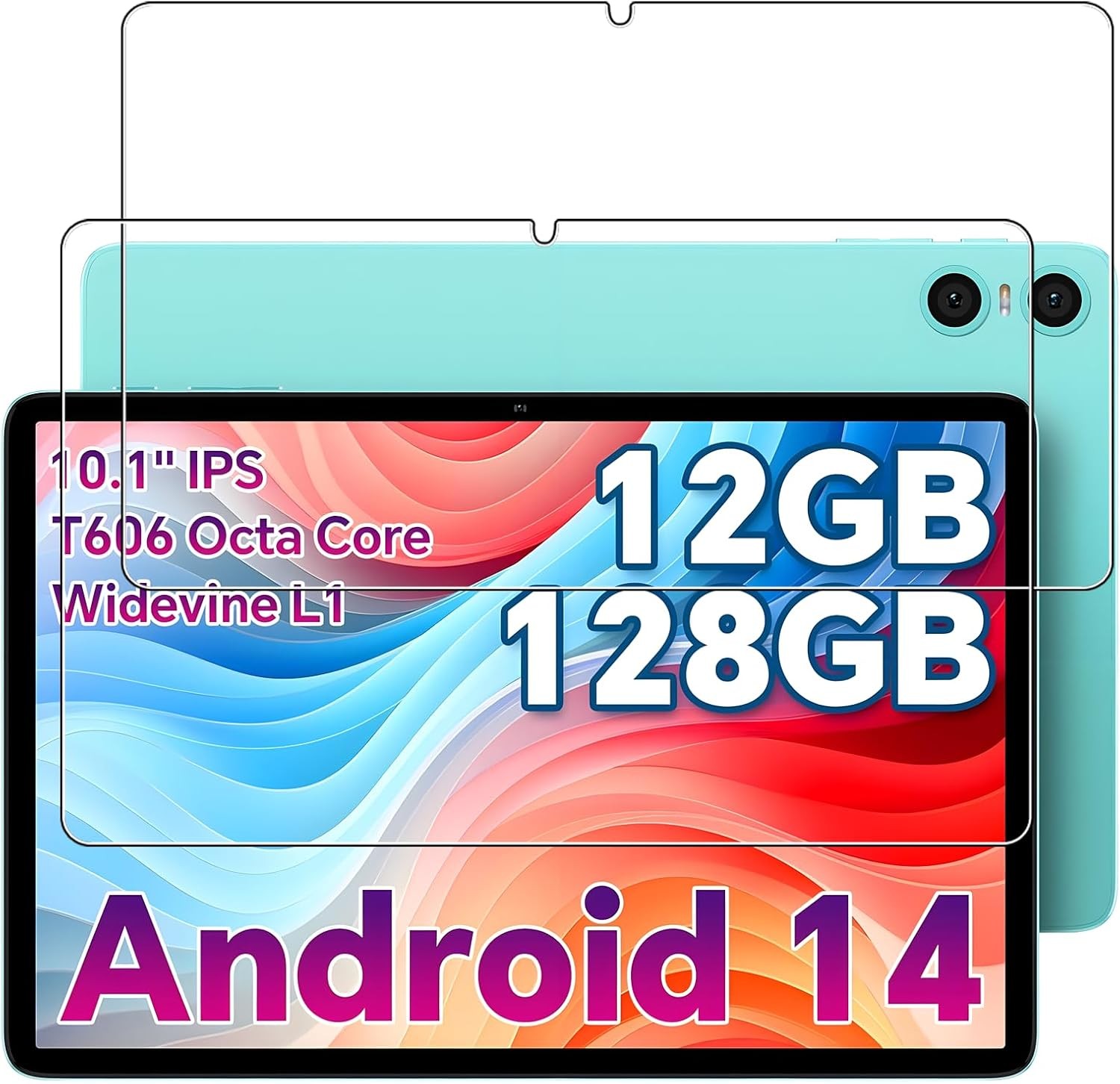 2 Pack Screen Protector for Odea A10 Android 14 2024 New Tablet 10 Inch