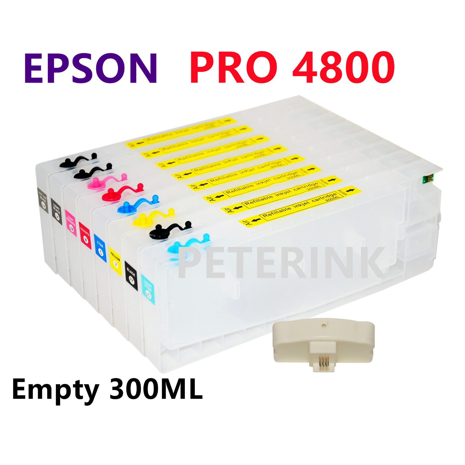 8 Empty Refillable Ink Cartridge kit for Stylus Pro 4880 4800 Printer
