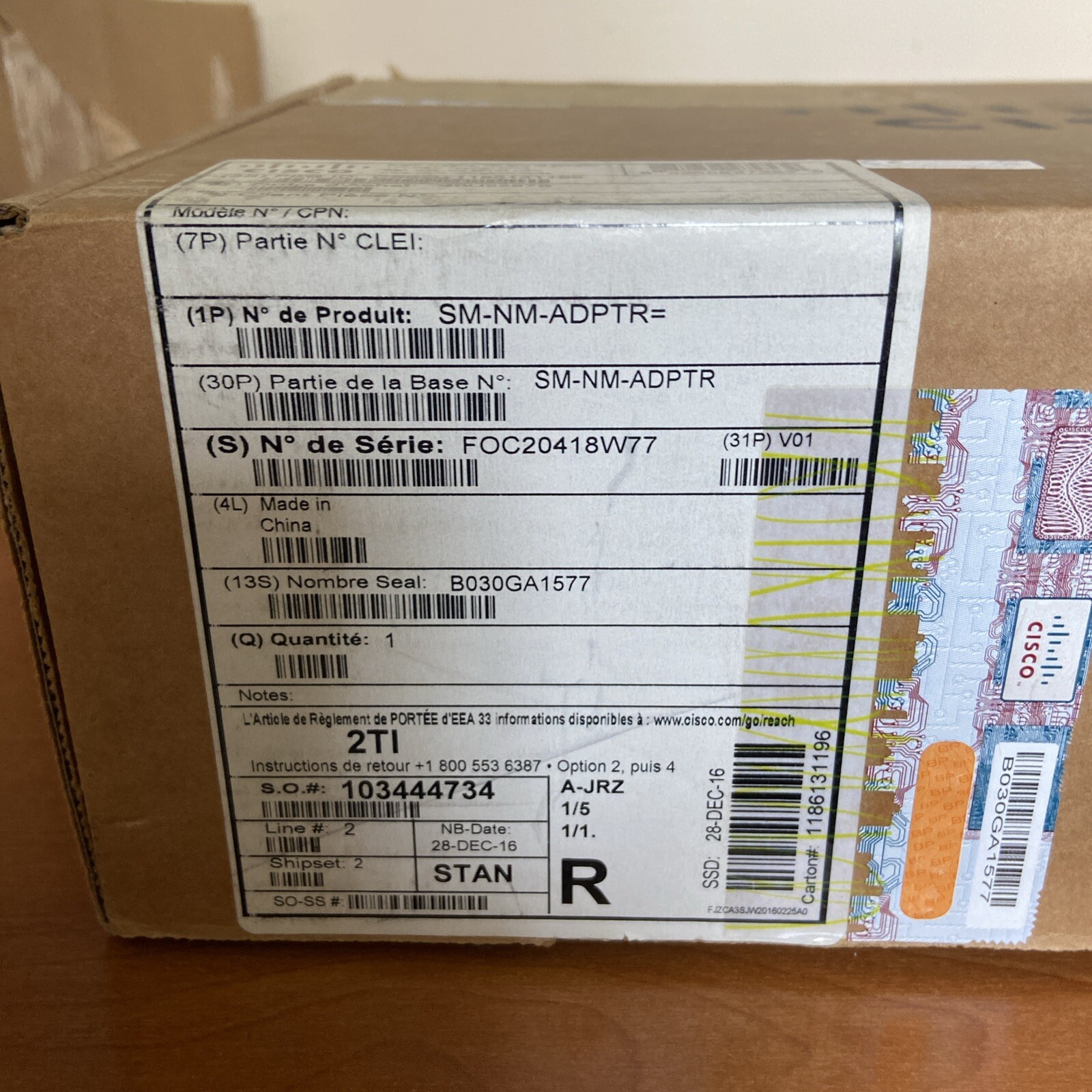 SM-NM-ADPTR Cisco Network Module Adapter for Cisco Routers - IN CISCO REMAN BOX