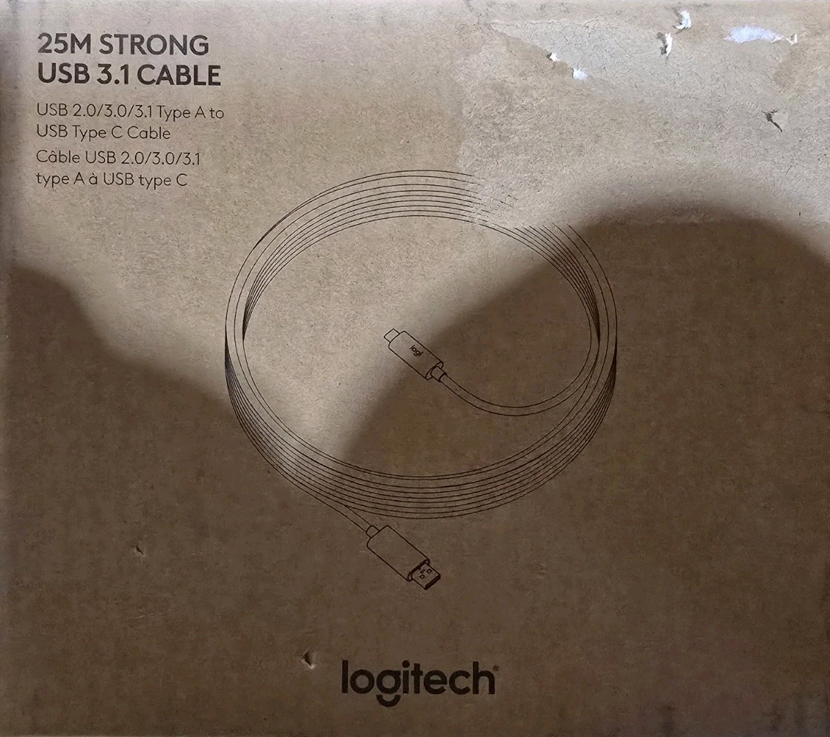 New Logitech Strong 25m (82ft) USB-A to USB-C Cable 939-001802
