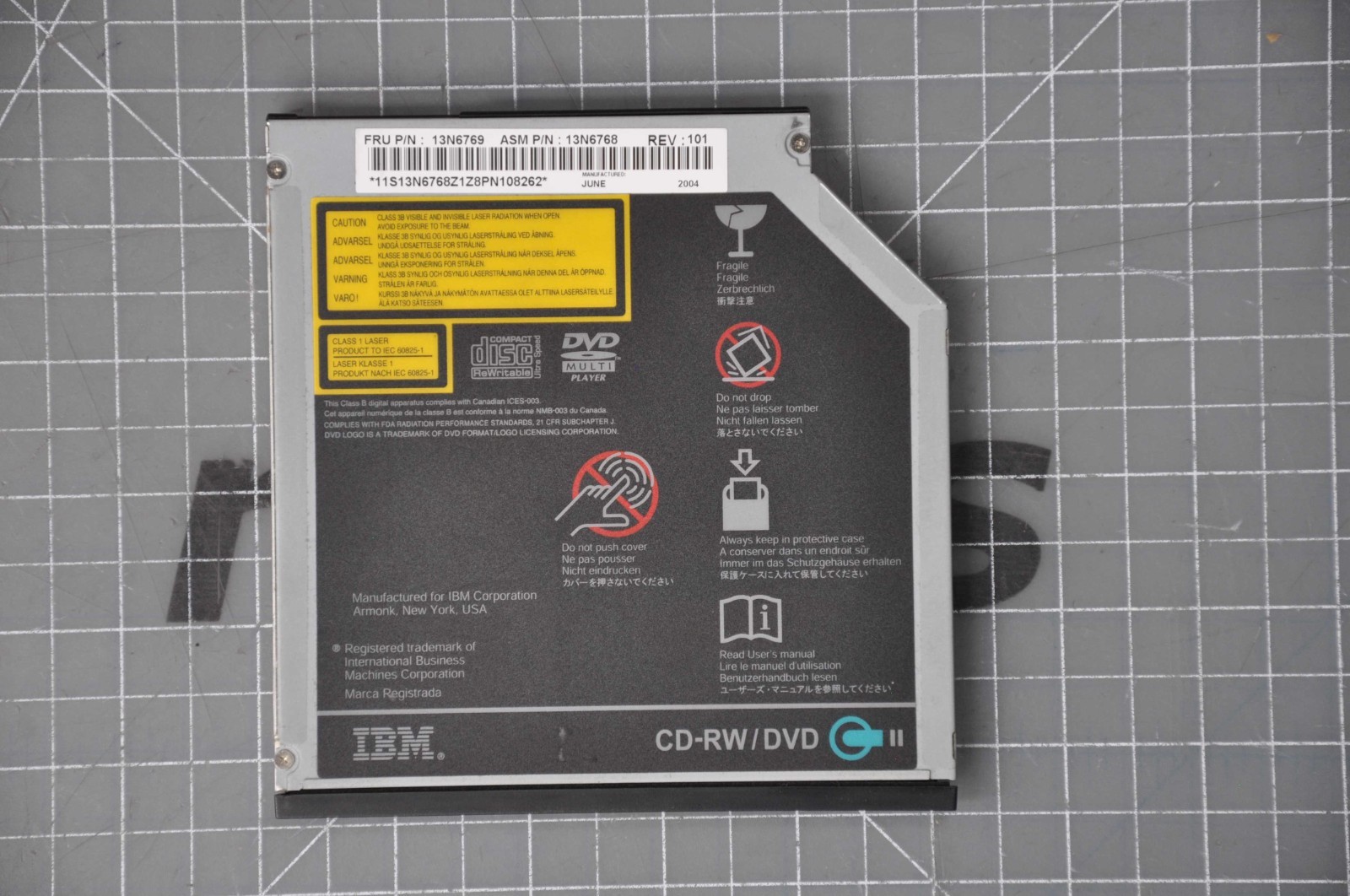 IBM CDRW/DVD COMBO DRIVE 9.5MM FOR NOTEBOOK GRADE B 13N6768 