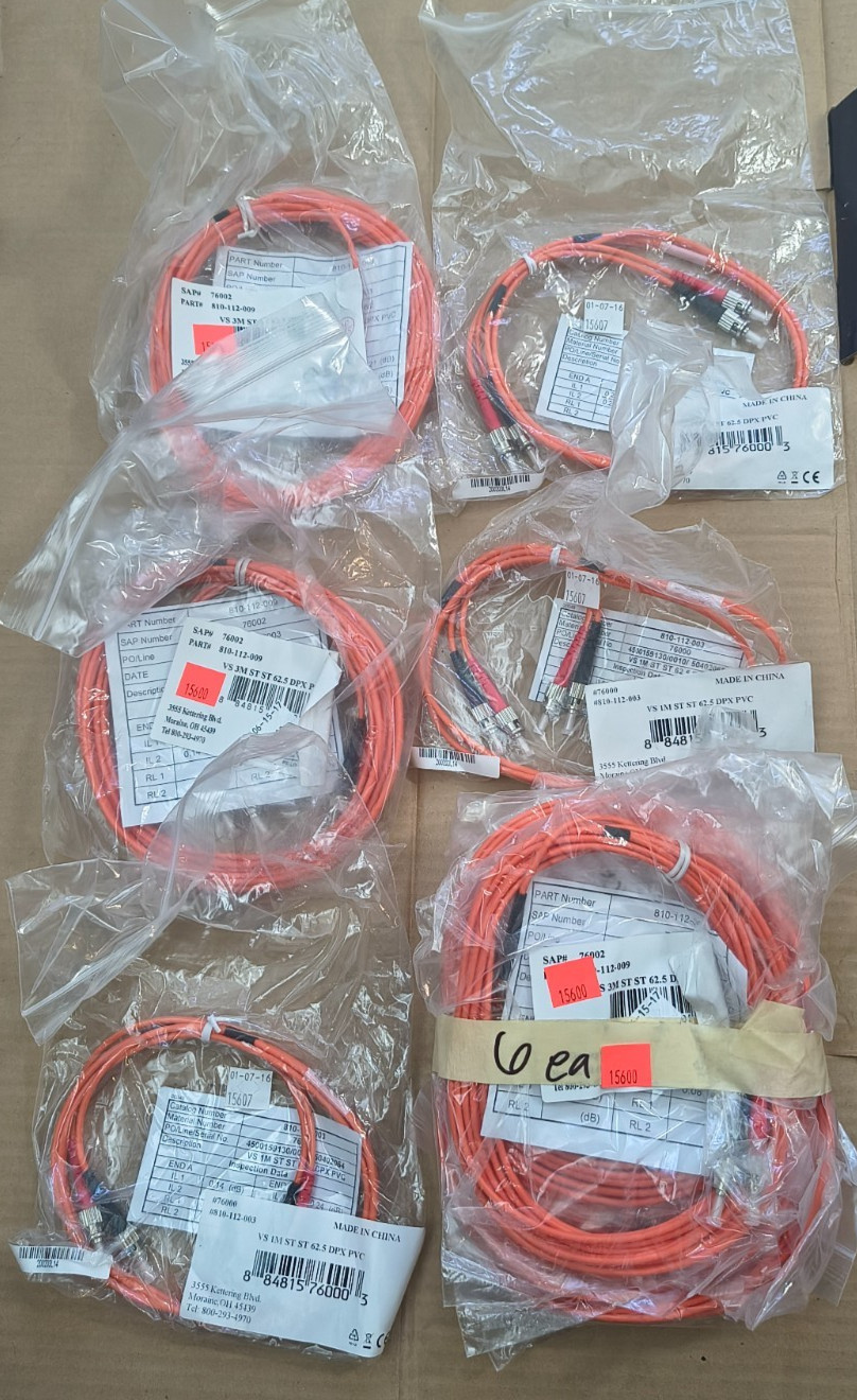 Lot Of 11 Quiktron VS 1M ST ST 62.5 DPX PVC Fiber Optic Patch Cables 810-112-003