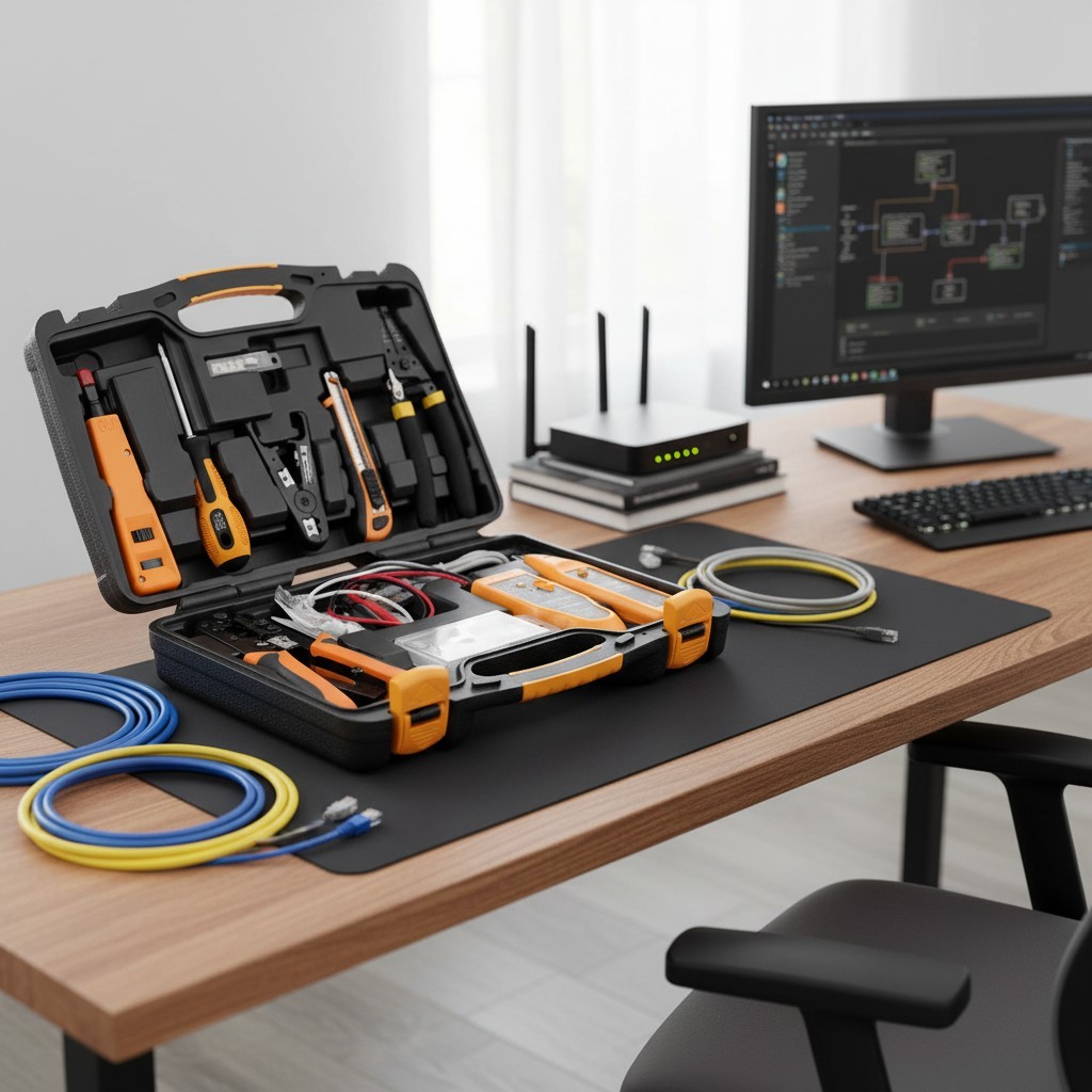 15-in-1 Professional Network Tool Kit - RJ45 Crimper & Cable Tester Included