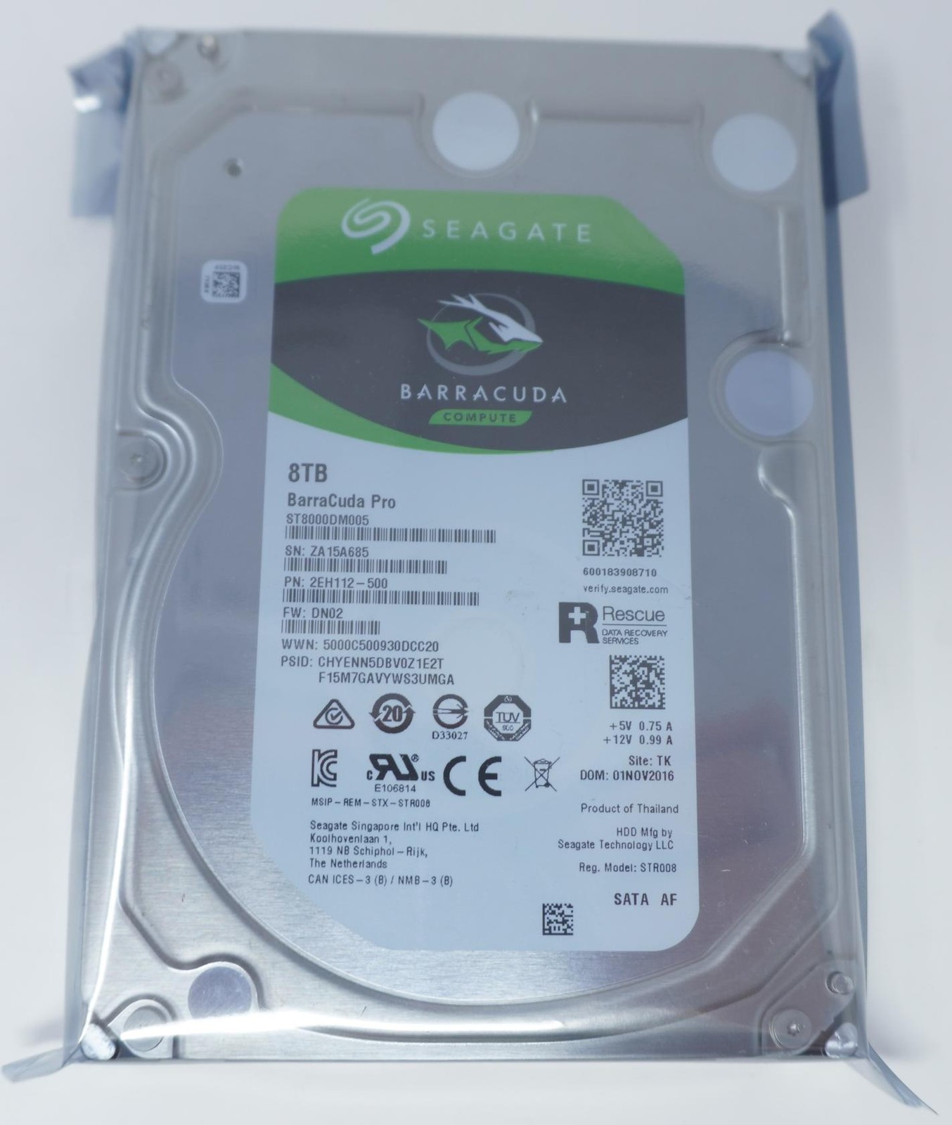 Seagate ST8000DM005 Exos 8TB 7.2K RPM SATA 6Gb/s 256MB 3.5 HDD