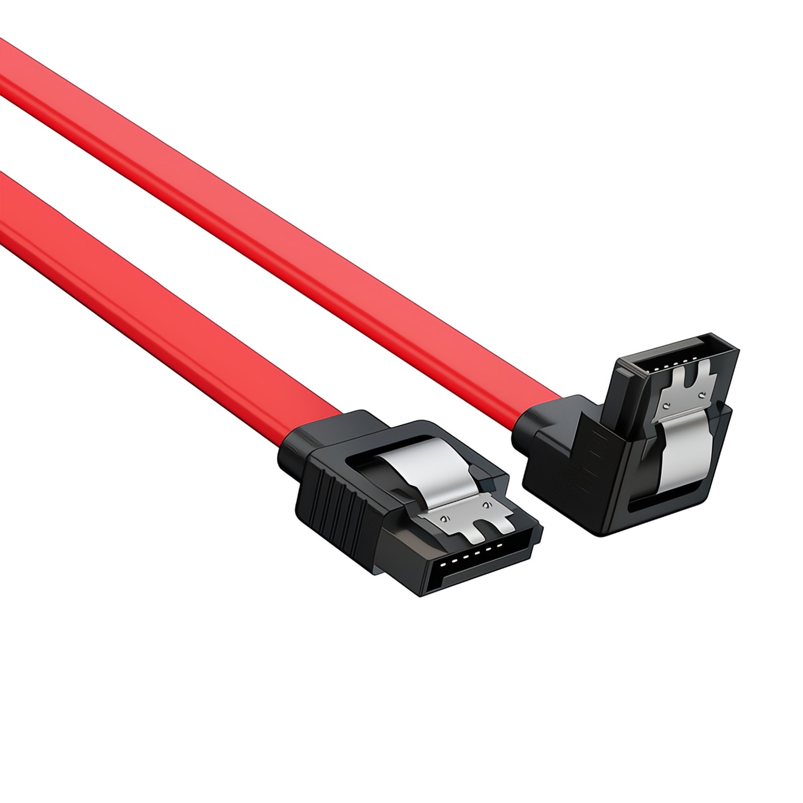 SATA III Cable 6Gbps 90 Degree Right Angle Locking Latch 8 Inches for HDD Lot