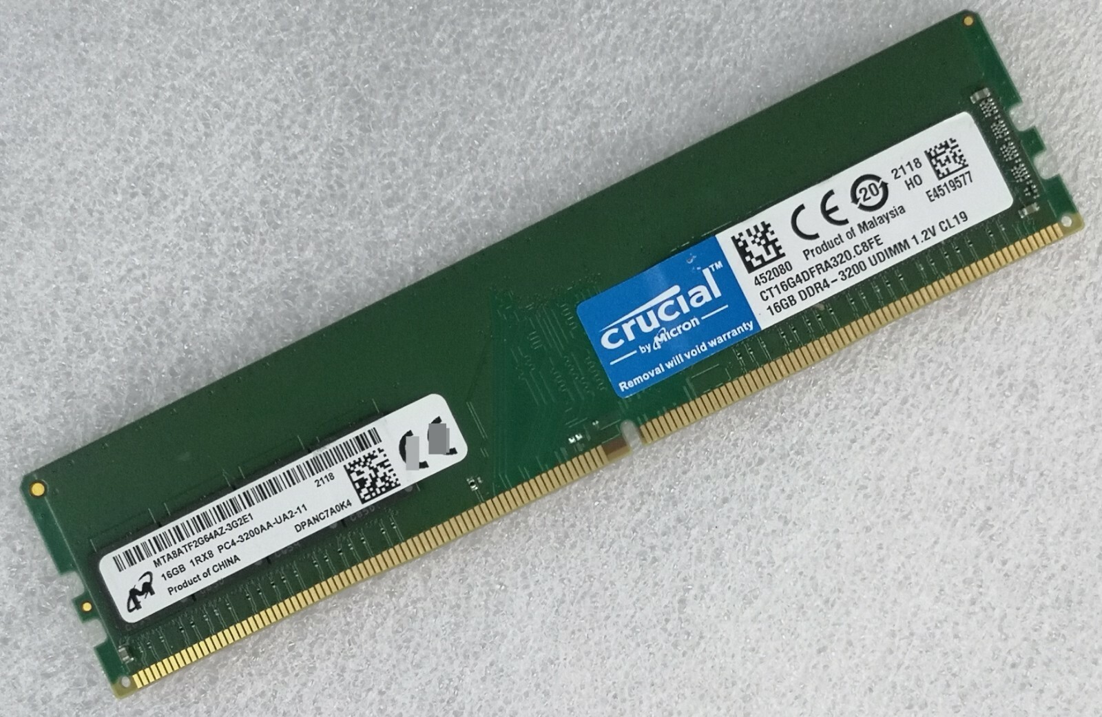 Micron 16GB DDR4 3200 Desktop DIMM RAM MT 1Rx8 PC4-25600 for DELL HP Lenovo Acer
