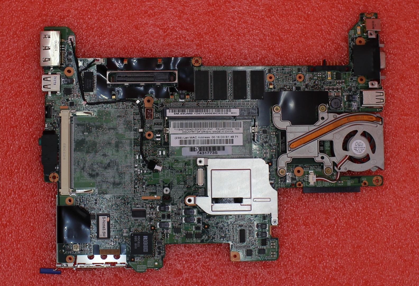 IBM ThinkPad X4X System Board 1.6Ghz w/Sec