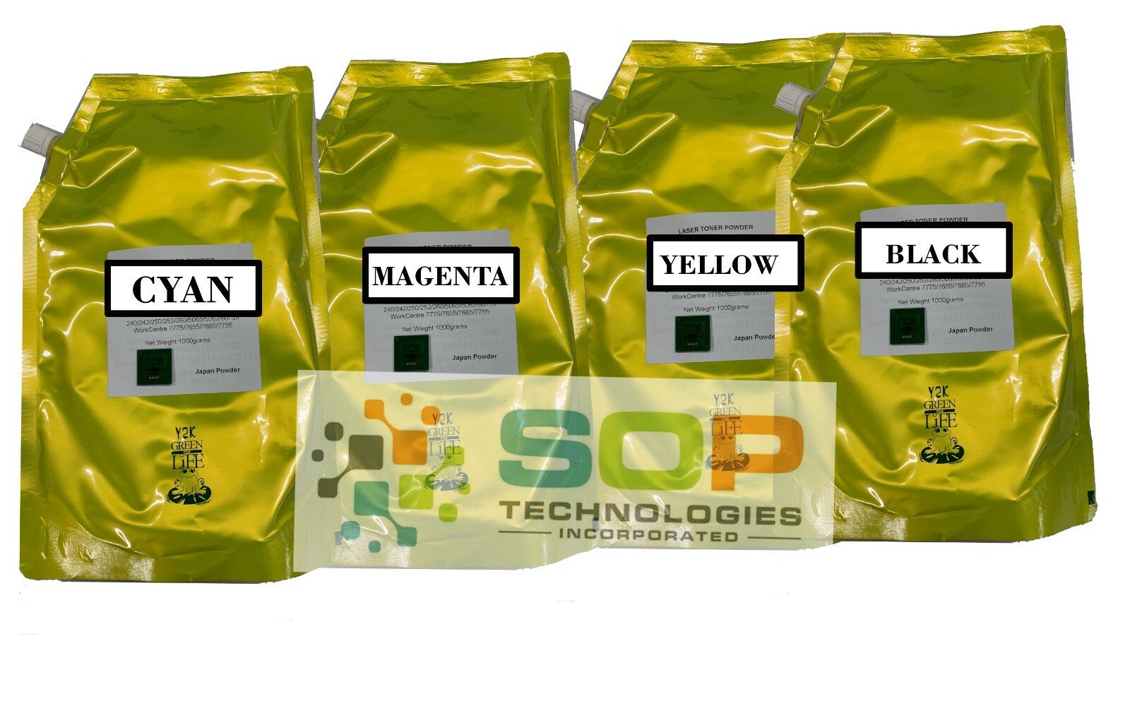 Japan Replacement Toner Powder For Xerox DC240, 250, 260  Refill+Chip 4KG CMYK