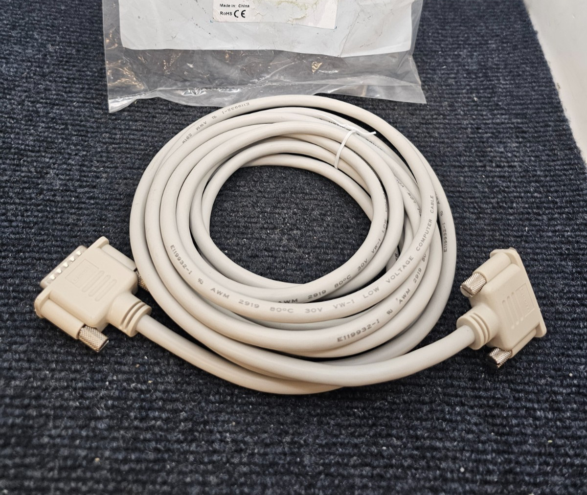 L-Com CS2N15MF-15: Premium Molded D-Sub Cable DB15 Male / Female 15ft