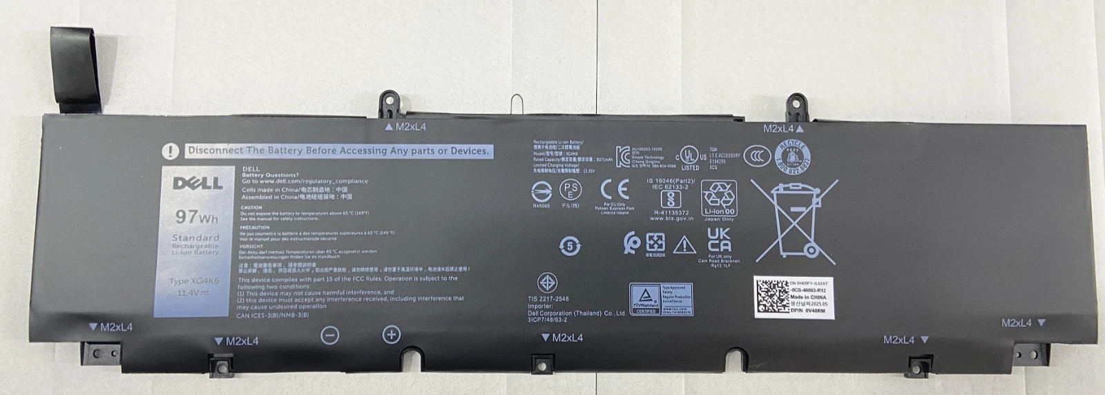 OEM 97WH XG4K6 battery For Dell Precision 5760 5750 5770 XPS 17 9700 9710 9720