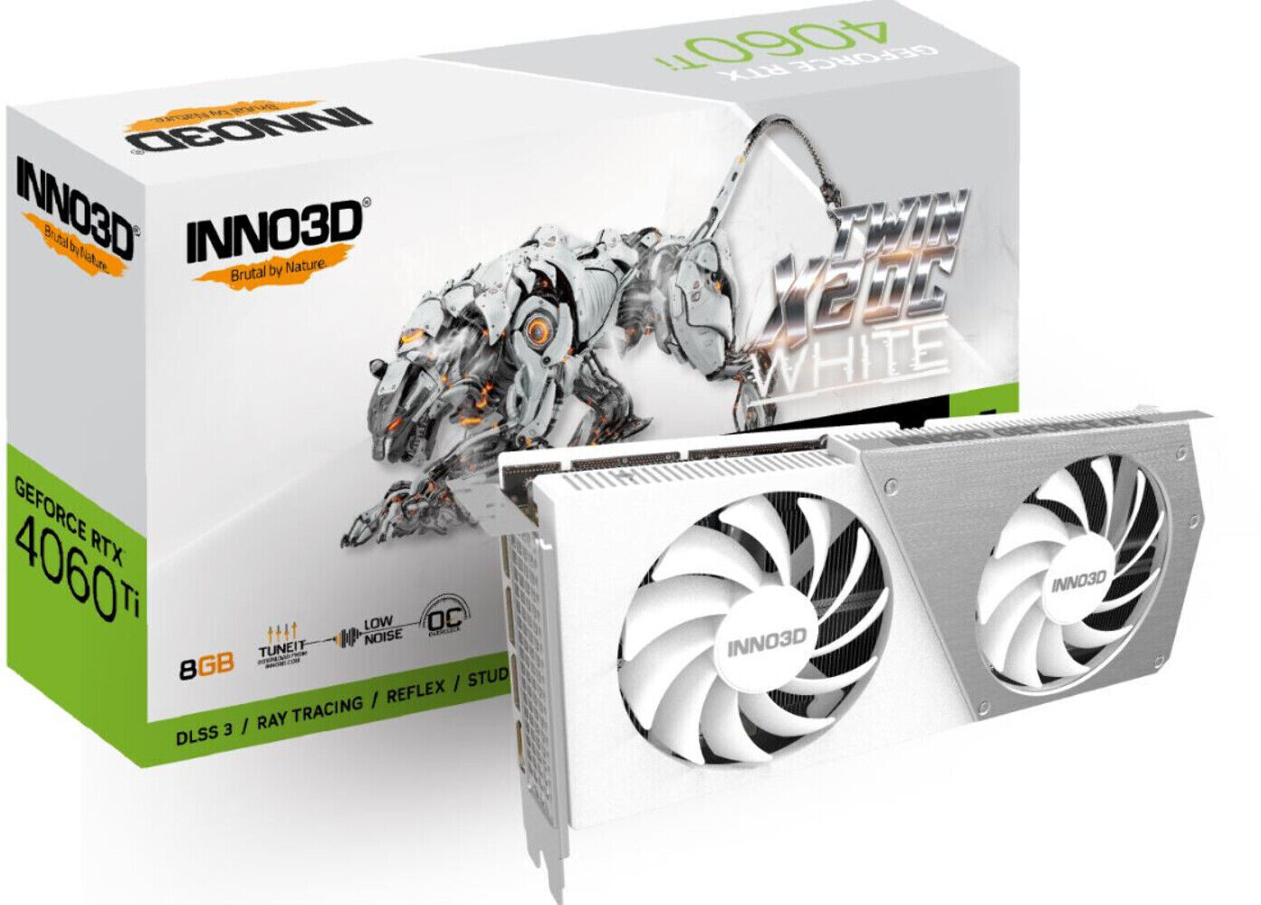 INNO3D nVidia GeForce RTX 4060 Ti 8GB TWIN X2 OC White GPU 8GB GDDR6, 2565MHz Bo