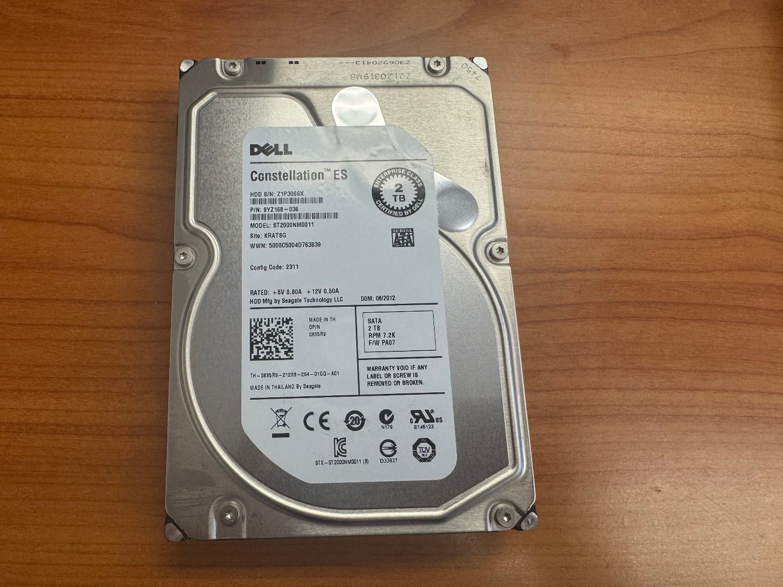 Seagate DELL ST32000542AS 2TB 3.5" 5900 RPM 32MB SATA HDD REALLOCATED SECTORS