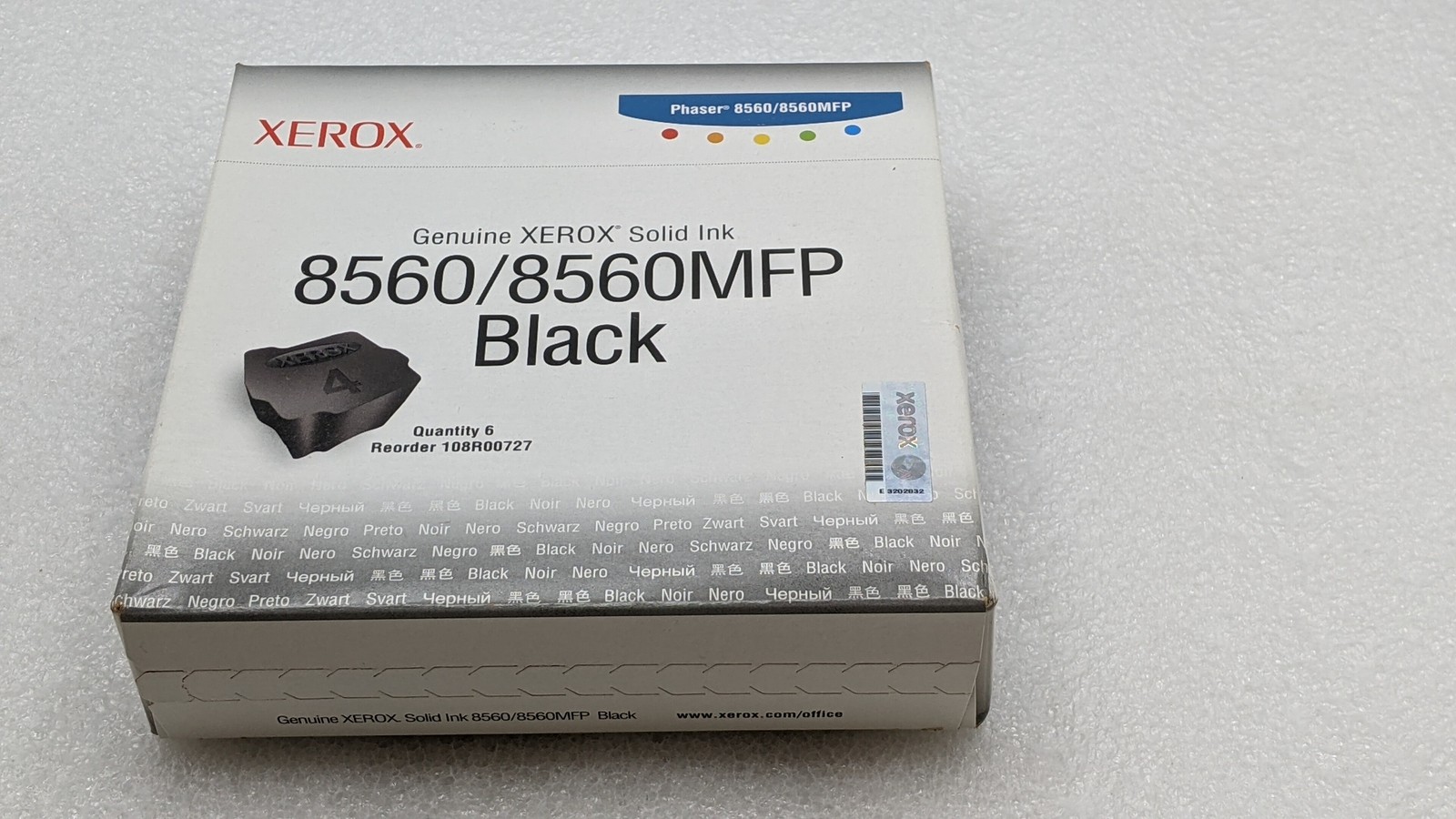 Genuine Xerox 8560/8560MFP Black Solid Ink Toner Cartridge Phaser 108R00727