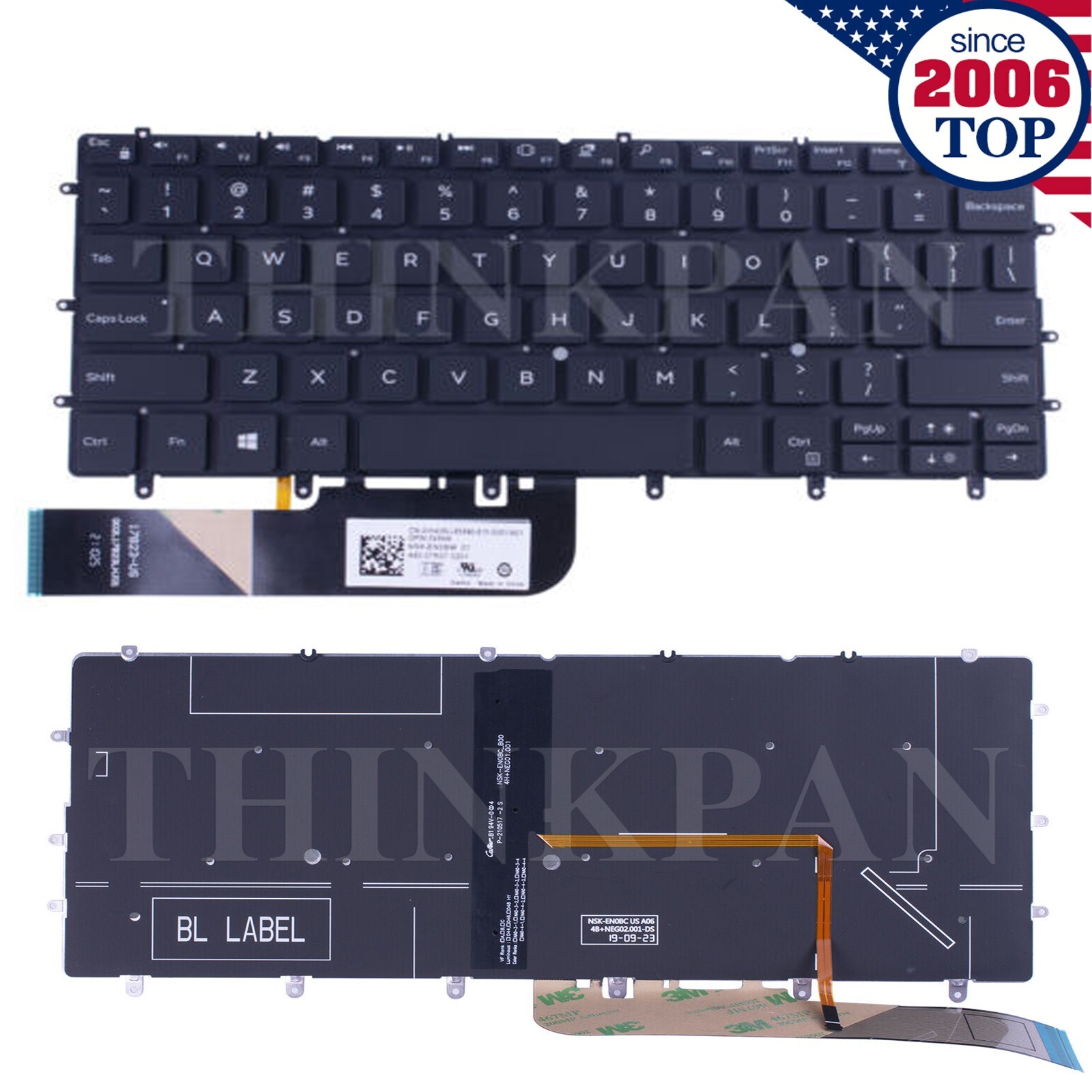 New US Keyboard for Dell XPS 13 9370 13 9380 13 7390 US with Backlit 03CM18