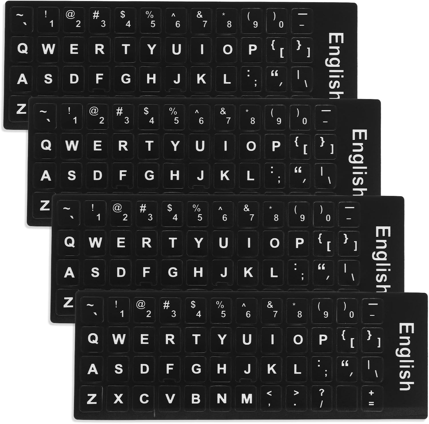 Universal Keyboard Letter Stickers, 4 Pcs English Laptop Keyboard Stickers