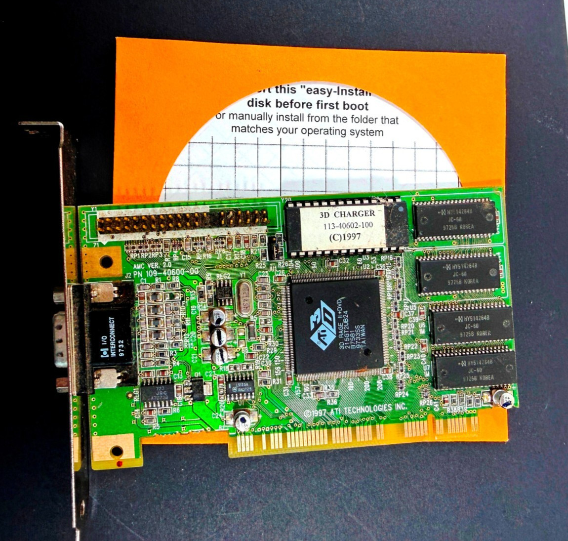 RETRO 2MB 3D Charger ATi 113-40600-00 3D RAGE II+DVD PCI Video Card Vintage1997