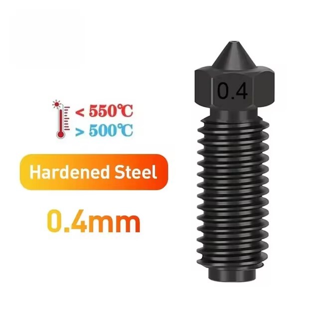For Anycubic Kobra 3 Nozzle Brass Hardened Steel 3D Printer Volcano Nozzles