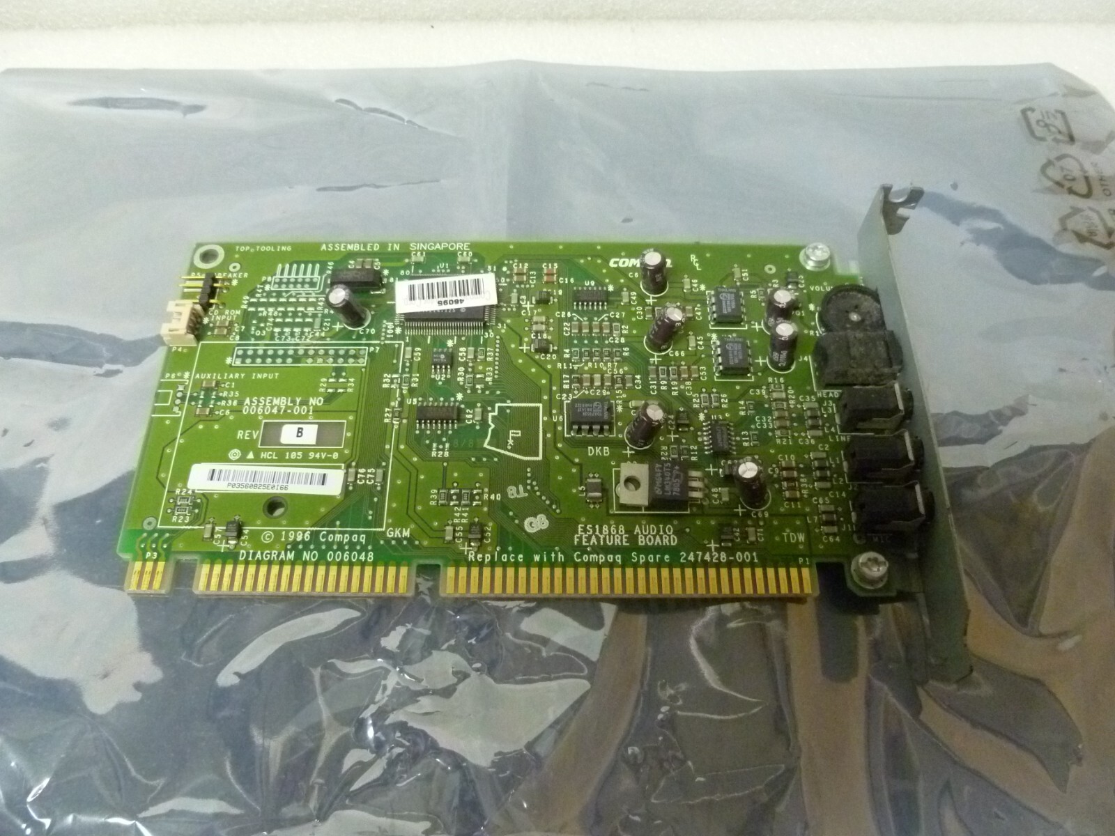VINTAGE COMPAQ 247428-001 16 BIT ISA SOUND CARD