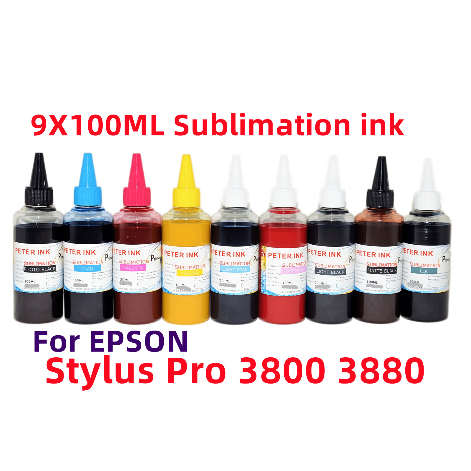9X100ML Premium Sublimation refill ink for Stylus Pro 3880 3800 Printer *